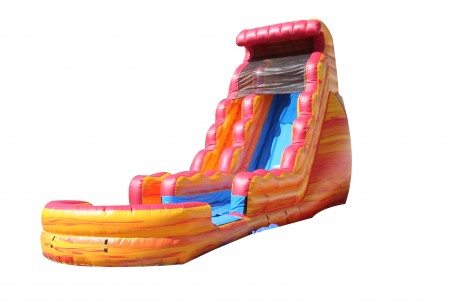 22 Ft Single Lane Fire N Ice with Landing Water Slide